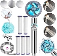 Upgrade Hydro Shower Jet Head High Pressure Hydrojet Shower Head Propeller Driven Vortex Handheld Shower Head Kit with Replacement Accessories, 3 Water Panels for Different Experience