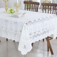 alas meja makan 6 kerusi table cloth 8 seater Tablecloth Lace Coffee Table Rectangular Hollow Embroi