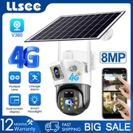 LLSEE v380 pro 4g sim card solar CCTV wireless outdoor camera with built-in battery 12000 mAh 4K 8MP