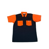 BEN DAVIS WORKSHIRT HALF ZIP black orange (58x78)