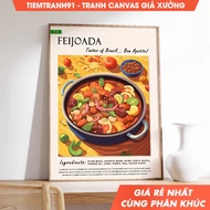 Wall painting, Feijoada Brazilian, Latin American Food Poster, Kitchen Decor, comes with hanging nai