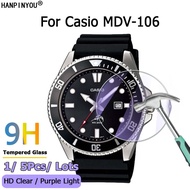 For Casio MDV-106 MDV106 Luminous Diving Sport Watch Ultra Clear / Anti Purple Light 2.5D Tempered G
