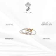 najewelry LINKED PAVE BAND TWO TONE RINGS