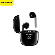 Awei TWS T28/T28P True Wireless Bluetooth Earbuds LED Digital Display Low Latency Playing Game earphone stereo surround With Microphone Bluetooth 5.0 IPX4 Waterproof Sport music headphone for all bluetooth mobiles