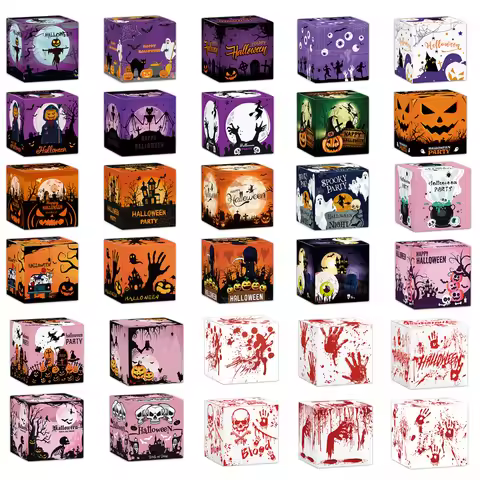 6pcs Halloween Candy Box Pumpkin Ghost Baking Cookies Gift box Kids Favor Trick or Treat 2024 happy 
