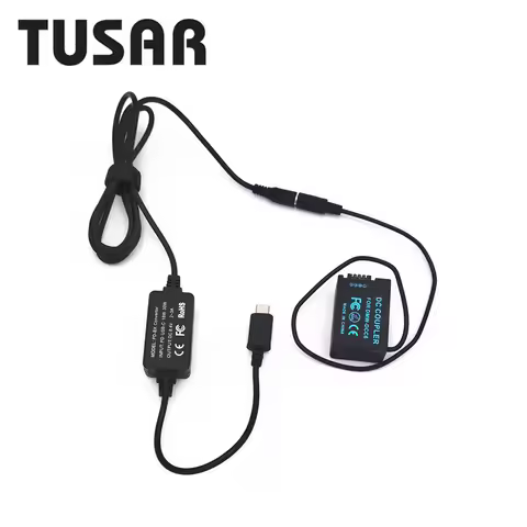 DMW-DCC6 USB Type C PD Converter DC Cable DMW-BMB9 Dummy Battery for Lumix DMC-FZ45 FZ47 FZ48 FZ60 F