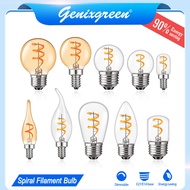 Vintage Style Spiral LED Filament Light Bulbs E14 E27 1.5W 3W LED Edison Bulb Retro C22 C35 T22 T28 G40 G45 G50 ST45 Warm White Lamp Bulb for ceiling