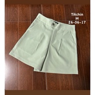 Tikchin Women's Shorts Micro Diagonal Bag Fabric Length 17 Inches