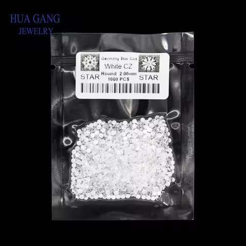5A Small Size 0.6~2.5mm Cubic Zirconia Gems Beads Round White Cubic Zirconia Stones Round Brilliant 