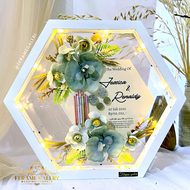 Mahar Pernikahan Rustic Transparant / Mahar Anggrek / Mahar Orchid / Frame Mahar 3D Hexagonal / Bingkai Mahar Pernikahan