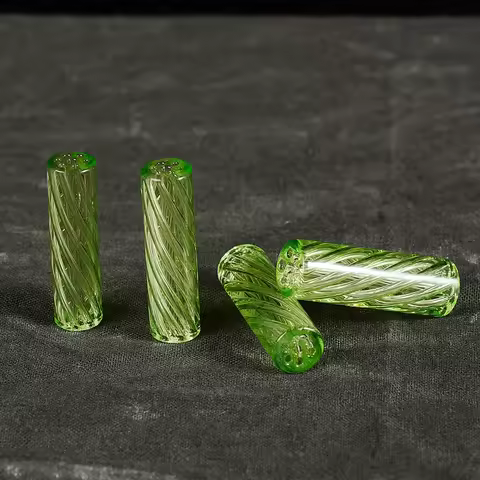 Retail 10Pcs/Box Airflow 7 Holes Smoking Light Green Glass Filter Tips/Glass Mini Filter Vortex Tips
