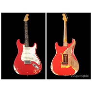 YQ6 Custom Made Vintage  red guitar Electric Guitar High quality  Alder body with Maple neck  and rose wood fingerboard