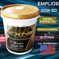 EXN EMPLIOS SAE 20W50 PREMIUM MINERAL DIESEL ENGINE OIL 18L 18 LITRES API CF-4/SJ