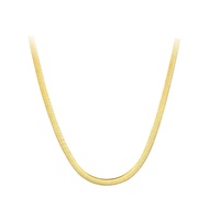 CTS 18K สร้อยคอพื้นฐานสร้อยห่วงโซ่ลายกระดกงูทองเครื่องประดับทองคำ CHOW ไทซุงรอบเดือน K0LC0056