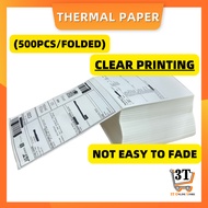 Clear Printing Waterproof A6 Size Thermal Paper Airwaybill Airwaybil Sticker Consignment Note Sticker 热敏纸 Awb 500pc Fold