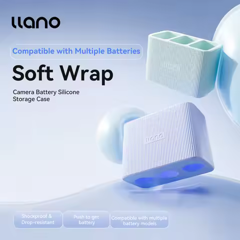 llano Universal 3-Slot Camera Battery Case – Shockproof & Drop-Resistant Silicone Storage for Fujifi