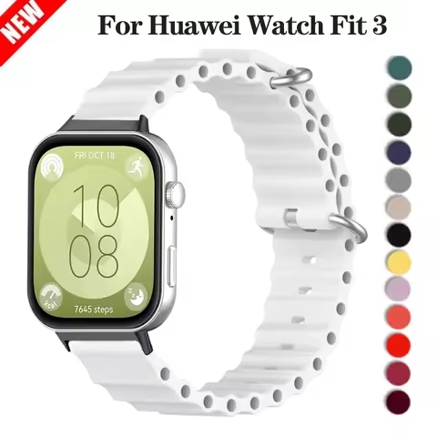 Ocean Silicone Strap For Huawei Watch Fit 3 Watch Sport Wristband For Huawei Watch Fit3 Accessories 