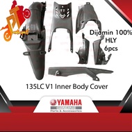 LC 135 V1 Inner Ori Cover set Hitam V1 LC135 6pcs HLY Original HLD