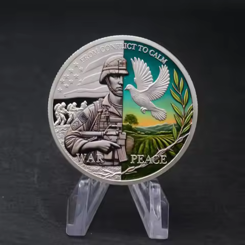 War or Peace Silver Commemorative Coin From Conflict to Calm Hope and Renewal Souvenir Collection Gi