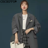 Bộ Com Lê COCOEPPS Áo Khoác Thường Ngày Dài Tay Một Hàng Khuy Dáng Rộng Và Thời Trang Phong Cách Hàn