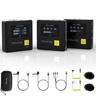 7RYMS iray DW20 Hệ thống micro dây chuyền không dây 2.4G dual-channel nhỏ gọn LAV mic với màn hình L