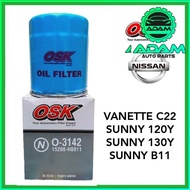 OSK O-3142 NISSAN VANETTE C22 SUNNY 120Y 130Y B11 OIL FILTER 15208-H8911 15208-H8903M