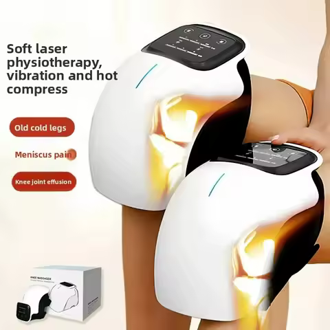 Knee Massager Cordless Heated Knee Massager with 3 Vibration Modes LED Screen & Adjustable Straps Ma