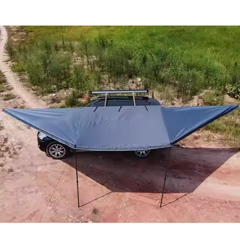 180 Degree Freestanding Roof Fan-Shaped Side Tent Mount Car Side Awning Waterproof Oxford Aluminum O