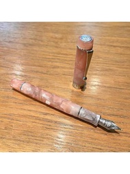 1支金豪世紀系列100櫻花粉鋼筆，細尖嘴，附墨水轉換器（銀色配件）