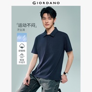 GIORDANO Men Polo Shirts Moisture-Wicking Single Pocket Polo Shirts Short Sleeve Fashionable Casual 