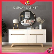 Display Cabinet Modern Design Storage / ALMARI / KABINET / DEKO RUMAH / RUANG TAMU / WHITE / PUTIH /NATURAL OAK / DECO
