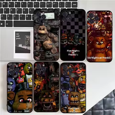 Fnaf Five-nights-At-Freddys Phone Case For IPhone 16 Pro Max 15 17 Plus 14 13 12 Mini 11 Black Cover