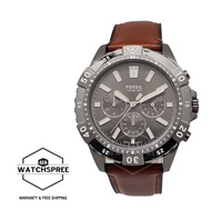 Fossil Men's Garrett Chronograph Brown Leather Strap Watch FS5770