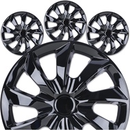17" Premium Universal Wheel Rim Covers – Set of 4 Black Lacquer Hubcaps,ABS&PC Material Hub Protecti