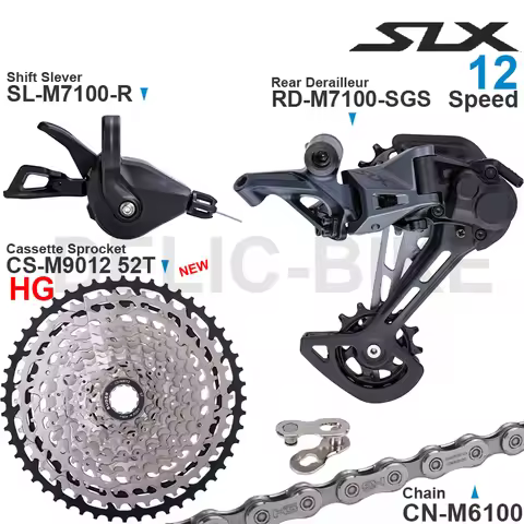 SHIMANO SLX M7100 1x12 Speed Groupset with Shifter Rear Derailleur and Cassette Sprocket 11-50T/52T