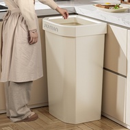 Large Household Kitchen Trash Can Bathroom Living Room Gap Plastic Trash Storage Tall No-Bend Waist 