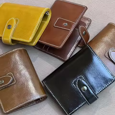 high quantity Genuine Leather Notebook a7 A8 Size Rings Planner Pebbled Grain Cowhide Wallet Multifu
