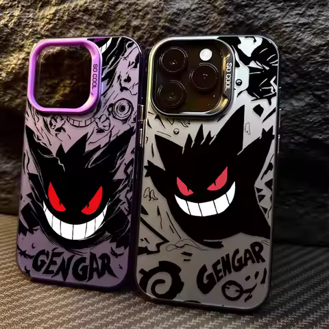 Cartoon P-Pokemon Gengar Plating Phone Case for Xiaomi Redmi Note 14 13 12 11 10 9 8 Pro Plus 14S 12
