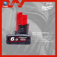 Milwaukee M12TM 6.0Ah Battery (Model: M12 B6)