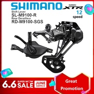 SHIMANO XTR ชุดเปลี่ยนเกียร์ M9100 12สปีดจักรยานภูเขา MTB SL-M9100-R เปลี่ยนเกียร์ M9100 M9120หลัง Derailleur ของแท้ชุดเครื่องมือสำหรับรถจักรยาน