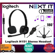 [READY STOCK] Logitech H151 Wired Headset, Stereo Headphones with Rotating Noise-Cancelling Micropho