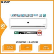 Sharp J-Tech Inverter Air Conditioner 1.5 HP Plasmacluster Technology 5 Star Rating Aircond AHXP13YMD Penghawa Dingin