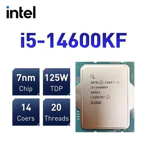 Intel Core i5 14600KF 3.5GHz 14-Core(6-P-core 8-E-core) 20-Thread CPU L3=24M 125W LGA 1700 without c
