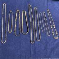 Liquidation of Japanese selection pass 2nd gold metal alloy necklace Streetwear retro hiphop Y2K war