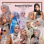 ❗️READY STOCK ❗️Autumn in my heart tudung bawal cotton white label by tudung ruffle