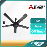 Mitsubishi 56" 5 Blade Ceiling Fan with Remote Control C56-RQ5-P BK