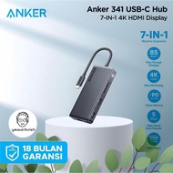 Anker 341 USB-C Hub (7-in-1) HDMI 4K USB-A USB-C Ethernet - A8348