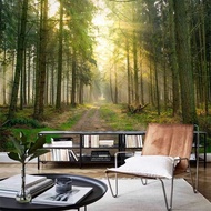Green Forest Landscape Painting Wallpaper TV Background 3d Three-Dimensional Nature Wallpaper Influe