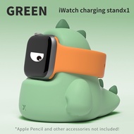 ♦℗☇ Silicone Charger Station For Apple iWatch 7 6 SE 5 4 3 2 1 Wireless Charging Stand Cute Dinosaur Holder For iPhone Watch Series