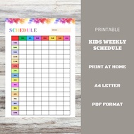 Weekly Schedule| Kids Planner | Teen Planner | Printable Planner